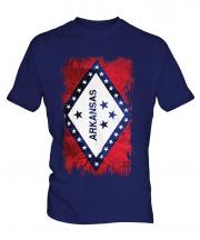 Arkansas State Grunge Flag Mens T-Shirt