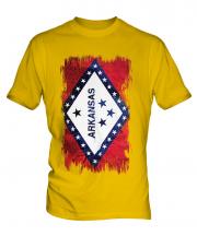 Arkansas State Grunge Flag Mens T-Shirt