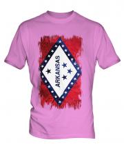 Arkansas State Grunge Flag Mens T-Shirt