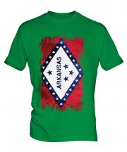 Arkansas State Grunge Flag Mens T-Shirt