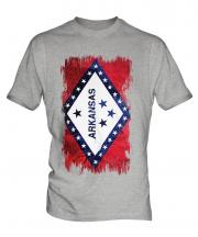 Arkansas State Grunge Flag Mens T-Shirt
