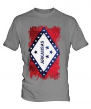 Arkansas State Grunge Flag Mens T-Shirt
