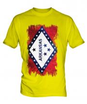 Arkansas State Grunge Flag Mens T-Shirt