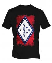 Arkansas State Grunge Flag Mens T-Shirt