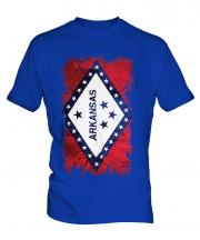 Arkansas State Grunge Flag Mens T-Shirt