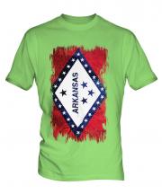 Arkansas State Grunge Flag Mens T-Shirt