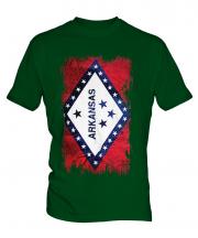Arkansas State Grunge Flag Mens T-Shirt