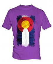 Colorado State Grunge Flag Mens T-Shirt