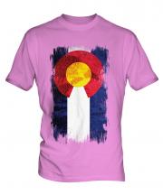 Colorado State Grunge Flag Mens T-Shirt