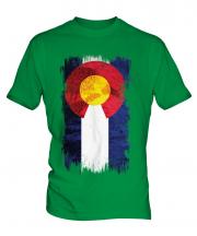 Colorado State Grunge Flag Mens T-Shirt