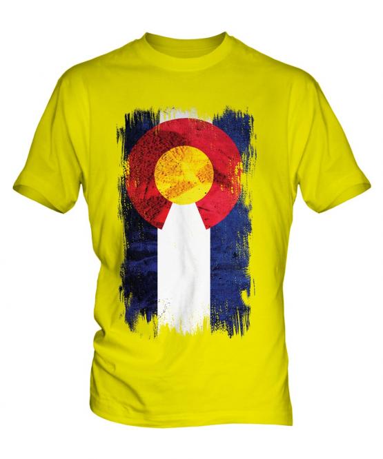 Colorado State Grunge Flag Mens T-Shirt