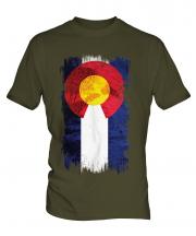 Colorado State Grunge Flag Mens T-Shirt