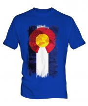 Colorado State Grunge Flag Mens T-Shirt