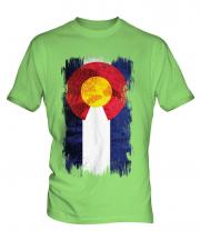Colorado State Grunge Flag Mens T-Shirt