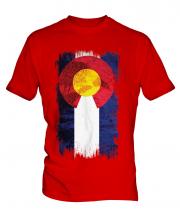 Colorado State Grunge Flag Mens T-Shirt