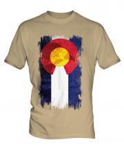 Colorado State Grunge Flag Mens T-Shirt