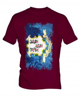 Connecticut State Grunge Flag Mens T-Shirt