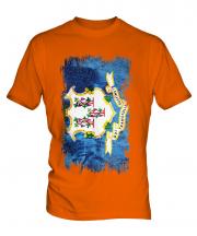 Connecticut State Grunge Flag Mens T-Shirt