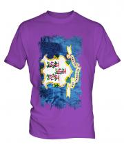 Connecticut State Grunge Flag Mens T-Shirt