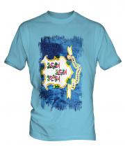 Connecticut State Grunge Flag Mens T-Shirt