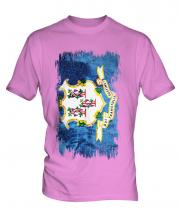 Connecticut State Grunge Flag Mens T-Shirt
