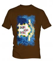Connecticut State Grunge Flag Mens T-Shirt