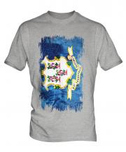 Connecticut State Grunge Flag Mens T-Shirt