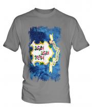 Connecticut State Grunge Flag Mens T-Shirt