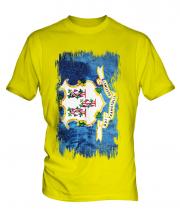 Connecticut State Grunge Flag Mens T-Shirt