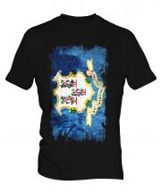Connecticut State Grunge Flag Mens T-Shirt