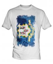 Connecticut State Grunge Flag Mens T-Shirt