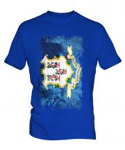 Connecticut State Grunge Flag Mens T-Shirt