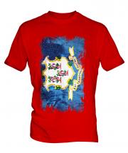 Connecticut State Grunge Flag Mens T-Shirt