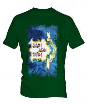 Connecticut State Grunge Flag Mens T-Shirt