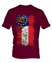 Georgia State Grunge Flag Mens T-Shirt