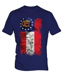 Georgia State Grunge Flag Mens T-Shirt