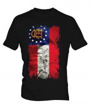 Georgia State Grunge Flag Mens T-Shirt