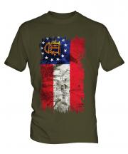 Georgia State Grunge Flag Mens T-Shirt