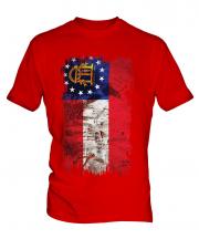 Georgia State Grunge Flag Mens T-Shirt