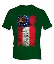 Georgia State Grunge Flag Mens T-Shirt