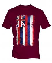 Hawaii State Grunge Flag Mens T-Shirt