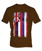 Hawaii State Grunge Flag Mens T-Shirt