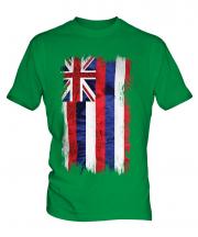 Hawaii State Grunge Flag Mens T-Shirt