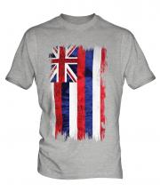 Hawaii State Grunge Flag Mens T-Shirt