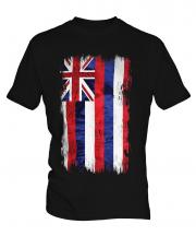 Hawaii State Grunge Flag Mens T-Shirt