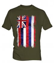 Hawaii State Grunge Flag Mens T-Shirt
