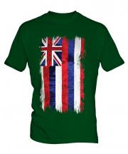 Hawaii State Grunge Flag Mens T-Shirt