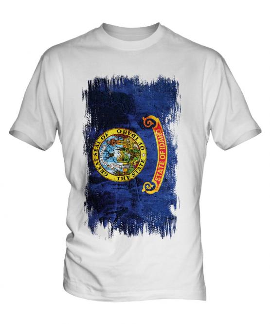 Idaho State Grunge Flag Mens T-Shirt