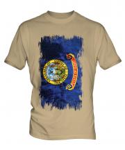 Idaho State Grunge Flag Mens T-Shirt