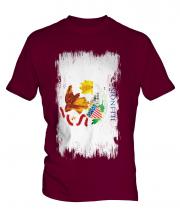 Illinois State Grunge Flag Mens T-Shirt